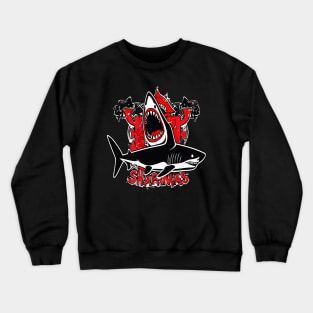 Merry Sharkmas, Santa Waving, Christmas, Santa Gift Crewneck Sweatshirt